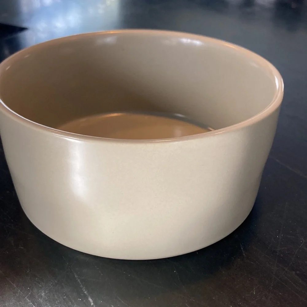 RAE DUNN | SAVOR | Ceramic Gray Dog Food Bowl | New